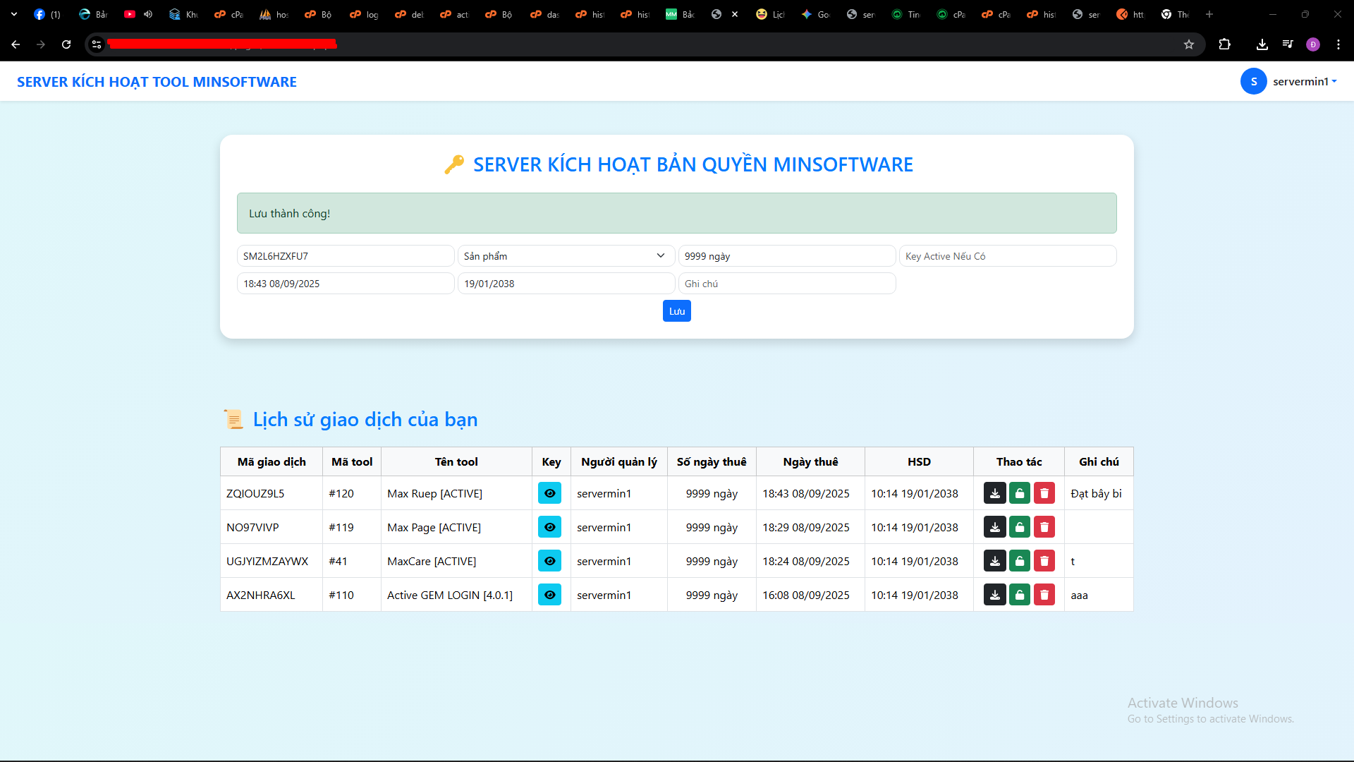 SERVER KÍCH HOẠT FULL MINSOFTWARE