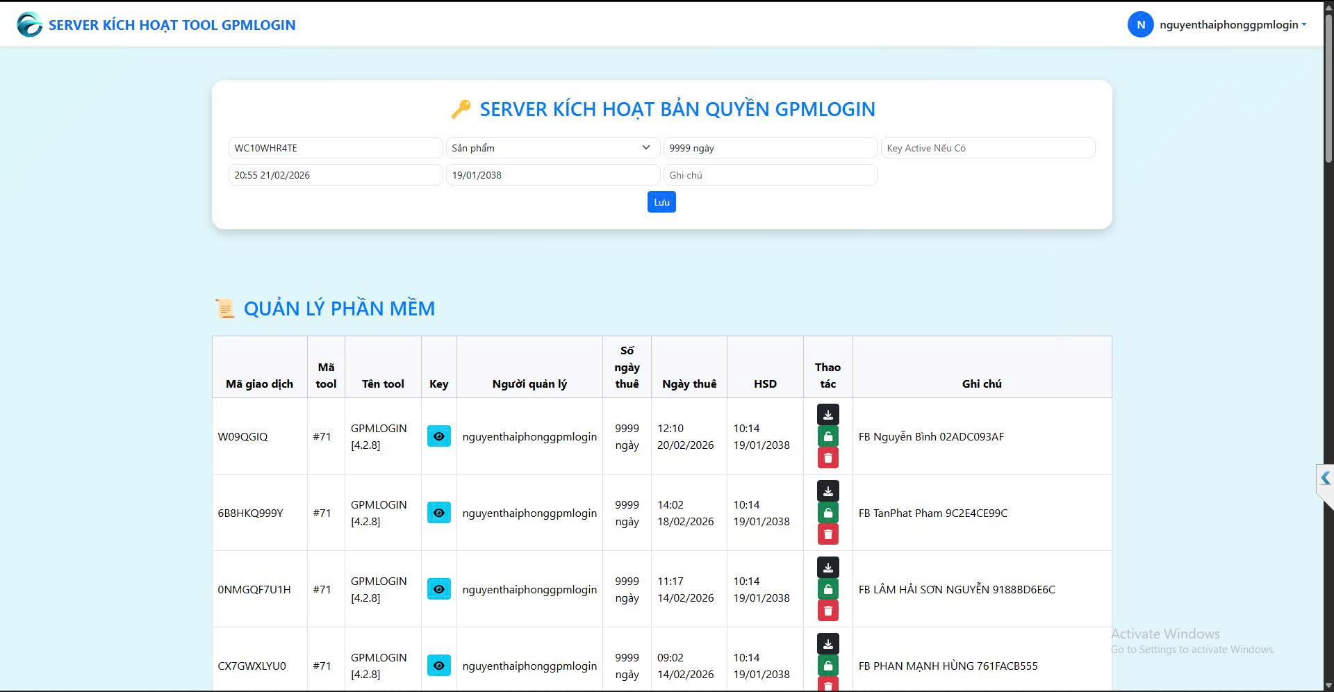 SERVER KÍCH HOẠT KEY GPM [MỚI NHẤT]