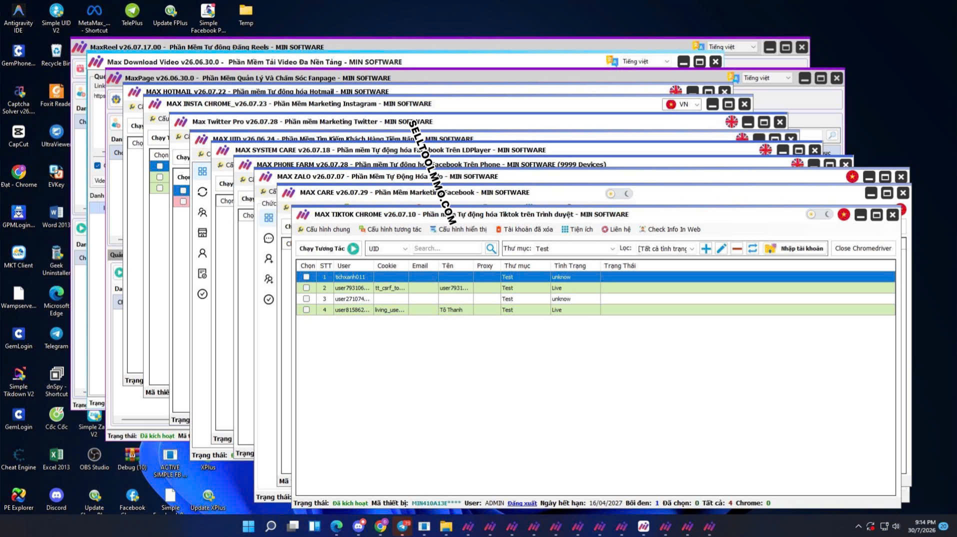 Active Bộ 15 Tool MinsoftWare
